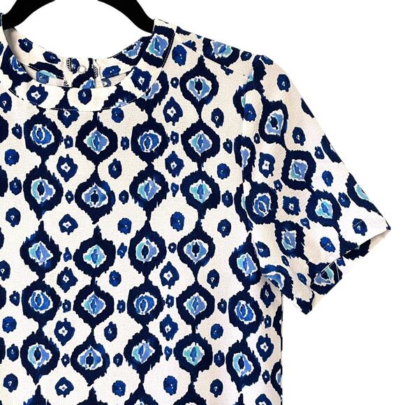 Mud Pie Womens Dress Size S Blue and White Ikat Batik Preppy - Picture 2 of 7